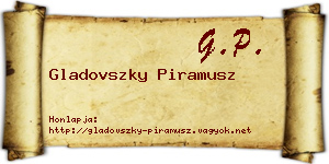 Gladovszky Piramusz névjegykártya